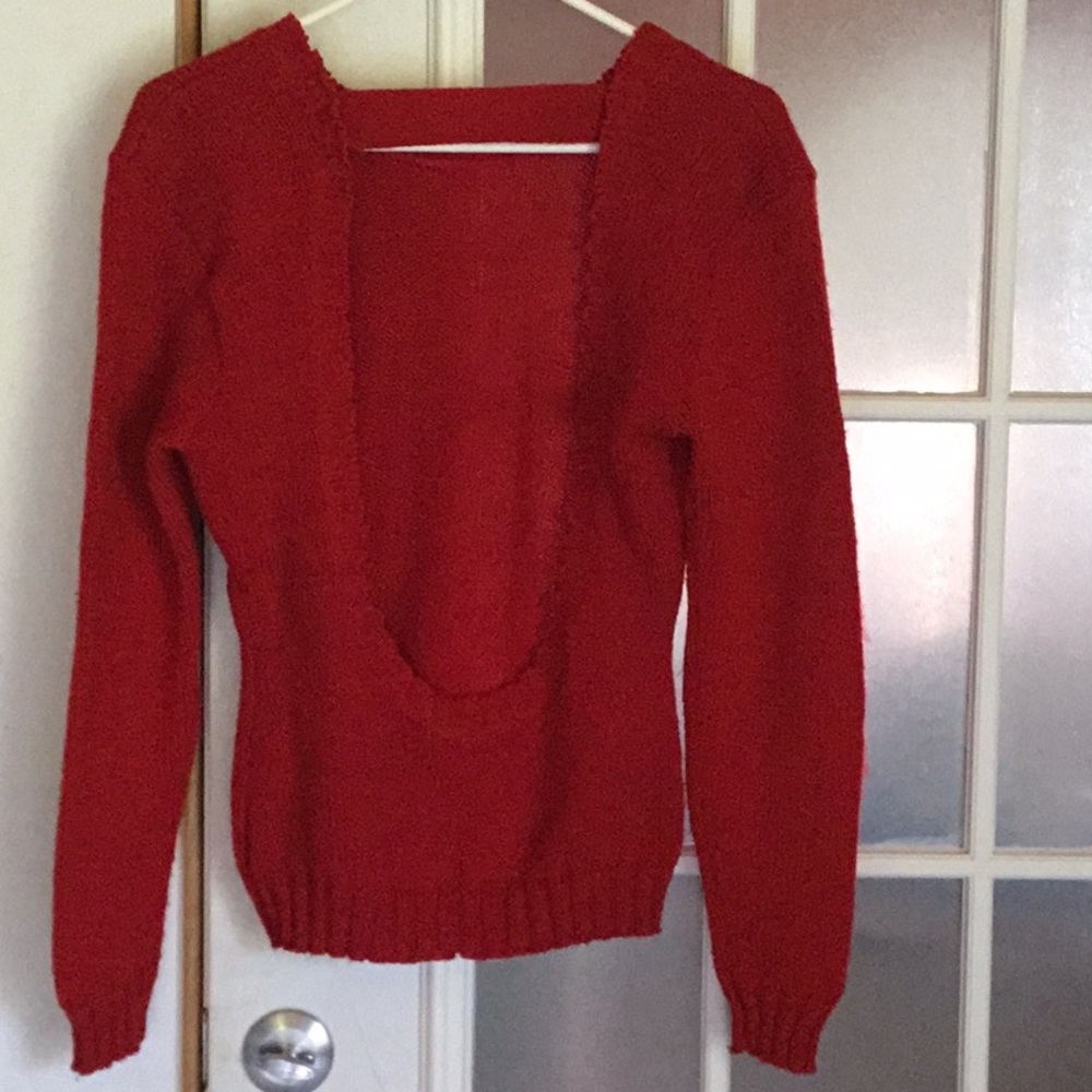 Backless Red Sweater